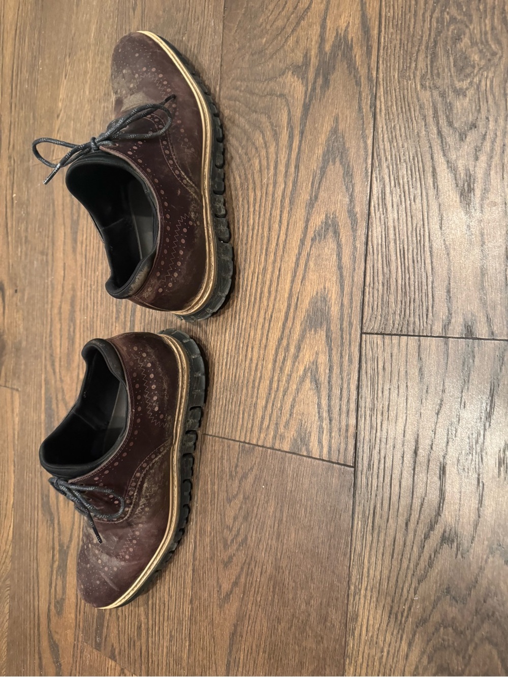 Cole Haan Zerogrand Men's Burgundy Wingtip Derby Shoes waterproof! 9.5 size men